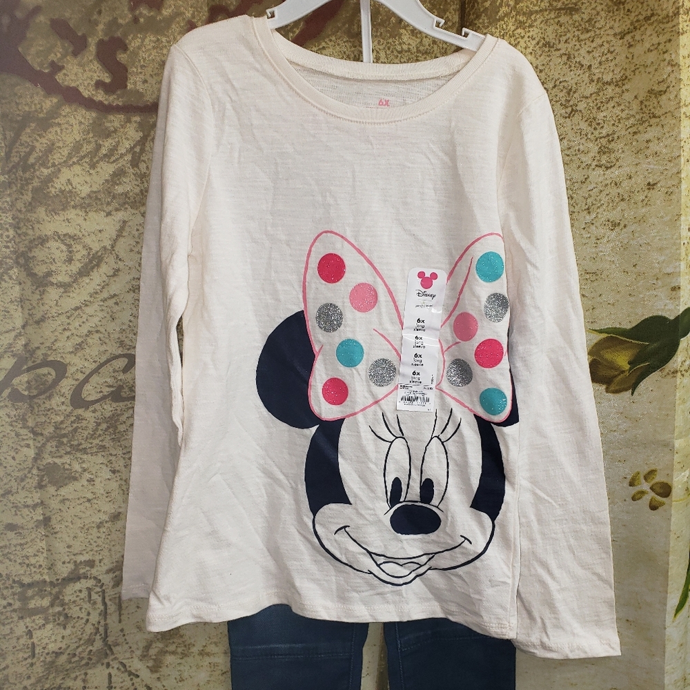 Girls Size 6 Minnie Shirt with Jeggings